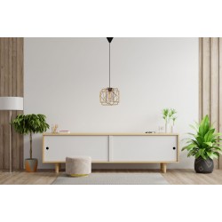 Κρεμαστό Φωτιστικό Multi Mονόφωτο Χρυσό με Γυαλί Μεταλλικό Ε27 25*25*70cm MEC-1769F1GOLD