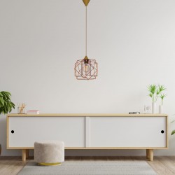 Κρεμαστό Φωτιστικό Multi Mονόφωτο Χαλκού με Γυαλί Μεταλλικό Ε27 25*25*70cm MEC-1769F1XALKO Κρεμαστό Φωτιστικό Multi Mονόφωτο Χαλκού με Γυαλί Μεταλλικό Ε27 25*25*70cm MEC-1769F1XALKO