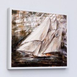 Πίνακας με φύλλο αλουμινίου και high gloss, Πλοίο, 100x100 εκ . W-150192B Πίνακας με φύλλο αλουμινίου και high gloss, Πλοίο, 100x100 εκ . W-150192B